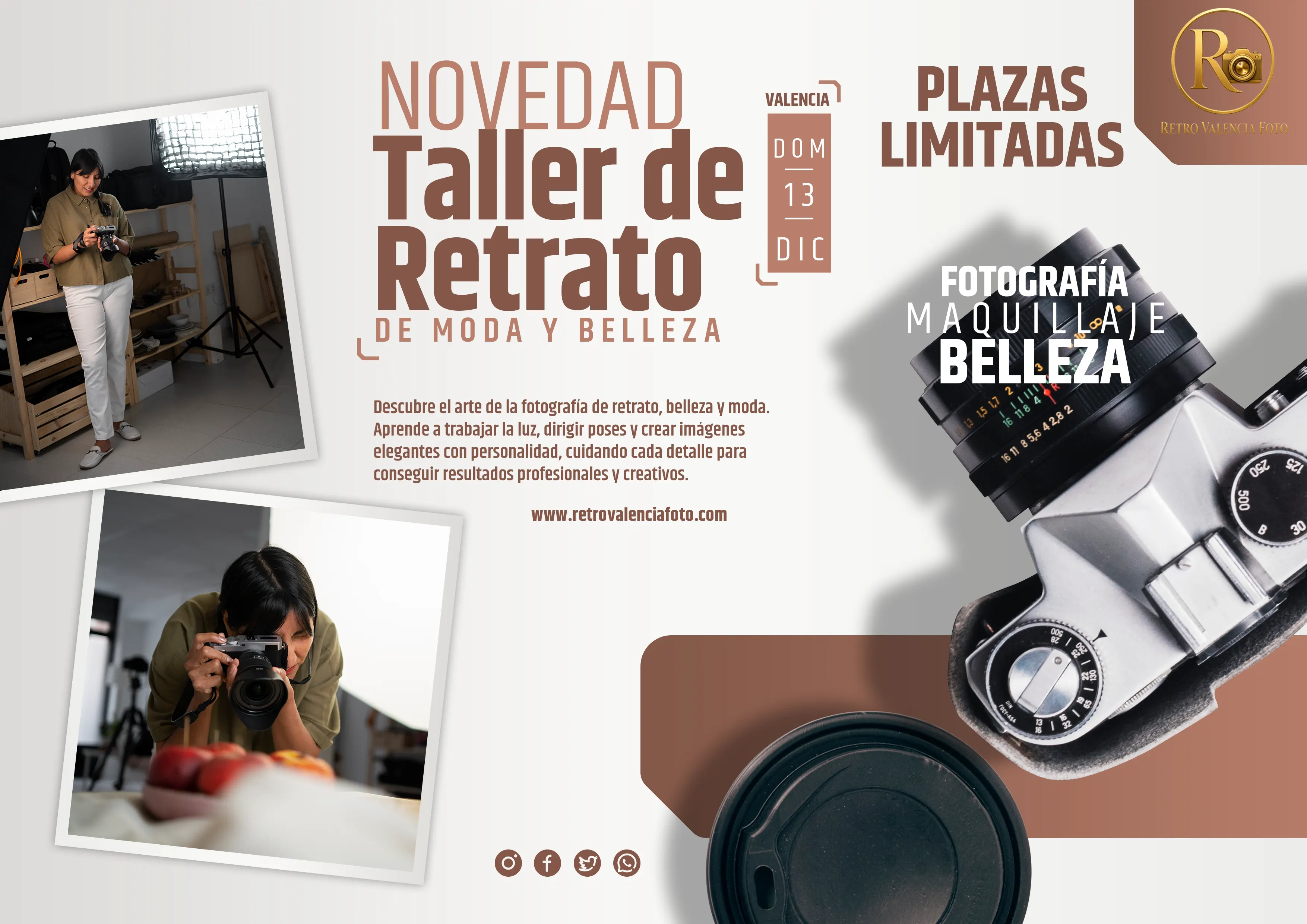 Talleres de fotografía en Valencia y Gandía: formación práctica en técnica, composición, luz y retrato